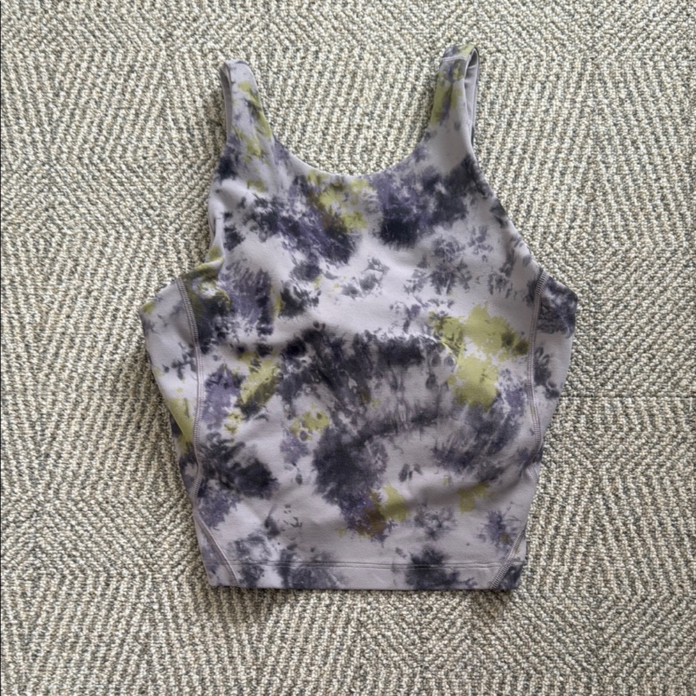 Lululemon Athletica Gray and Green Crop Tank Top
